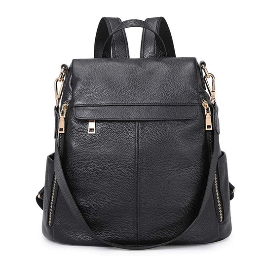 amazon genuine leather backpack Kattee Purse for Women Multi-functional Elegant Daypack Soft Leather Shoulder Bag Shopping Trip, Medium, Black giving it a versatile look that complements various outfits and occasions Amazon Backpack Purses that We're