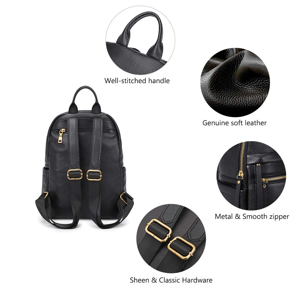 Women genuine leather classic backpack – Kattee