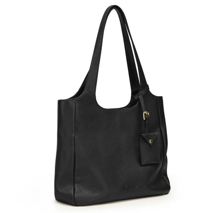Women Soft Leather Tote with Coin Pouch