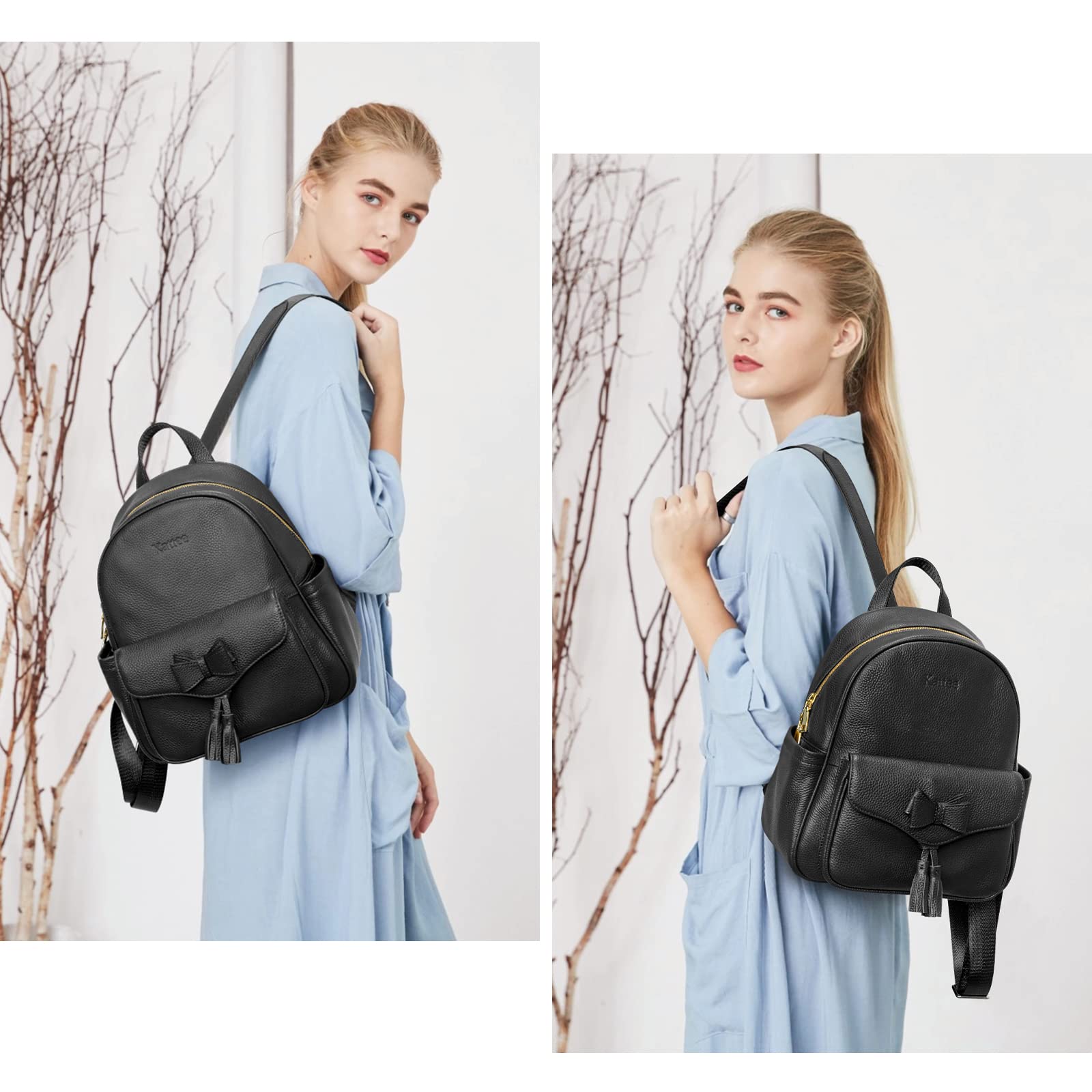 Women Leather Backpack 2 pcs set – Kattee