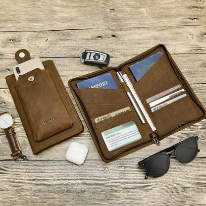 Leather Family Passport Holder with RFID